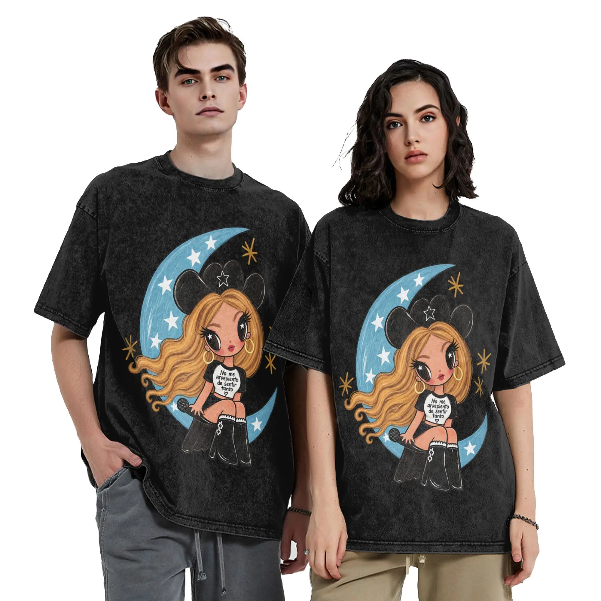 I don't regret feeling so much Karols G T Shirts Washed Cotton Harajuku T-Shirts Vintage Men Women Tops Streetwear Tee Shirt