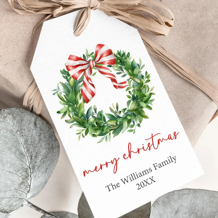 

50PCS Personalized Christmas Tag, Hanging Christmas Cardboard Tags, Merry Christmas Gift Tags, Christmas Name Tags