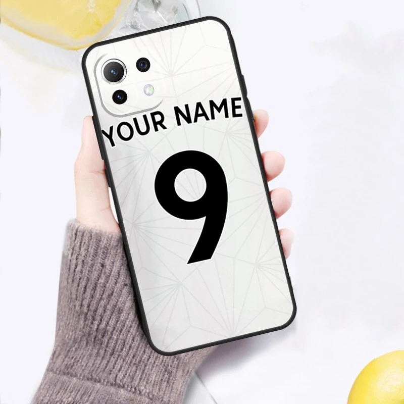 Custodia personalizzata per numero di nome di calcio per POCO F5 Pro F3 F4 X4 GT M5s M4 X3 X5 Pro Cover per Xiaomi 11T 12T Pro 12X13 Lite