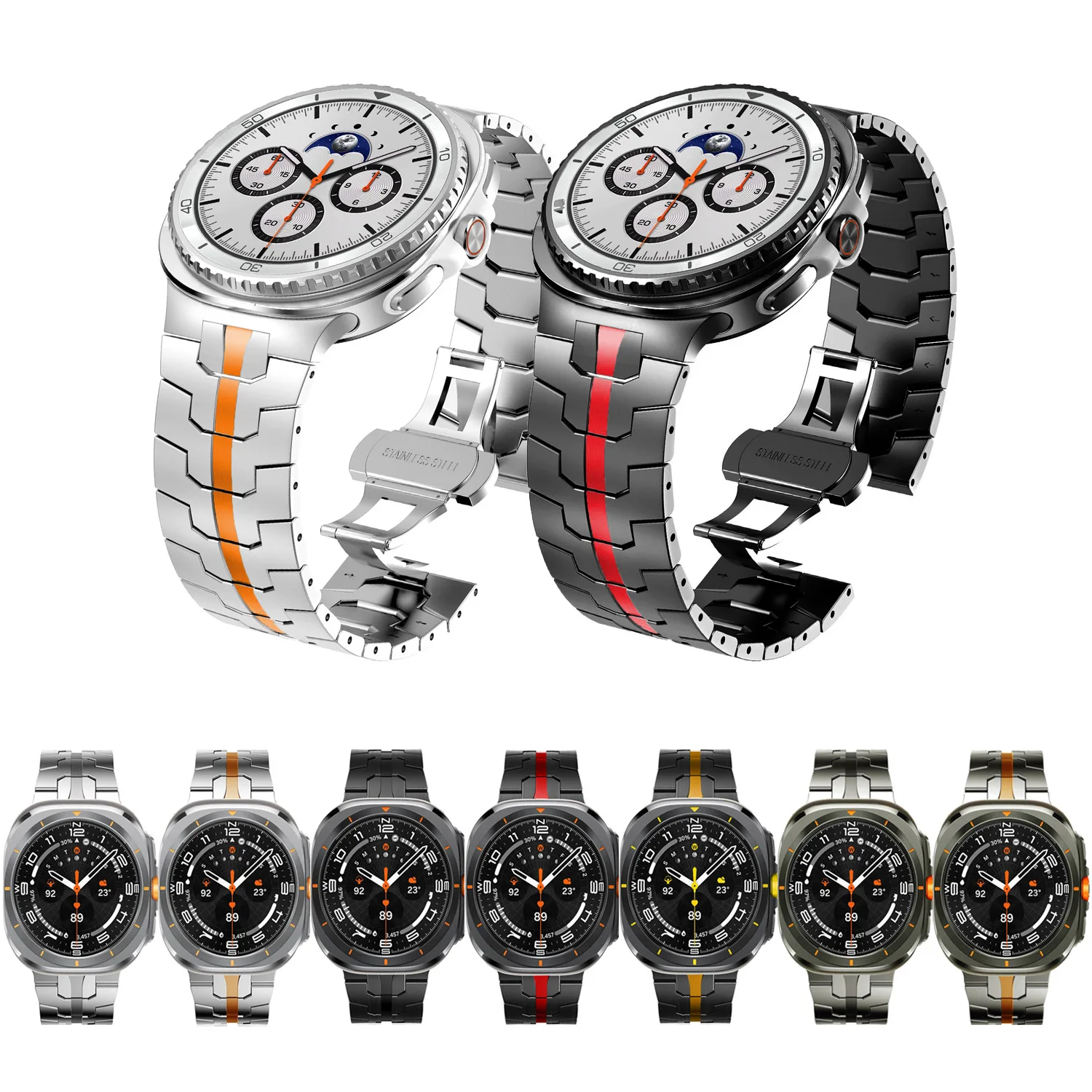 

For Samsung Smartwatch Galaxy Watch8 Stainless Steel Watch Band Metal Business Ultra Watch Strap