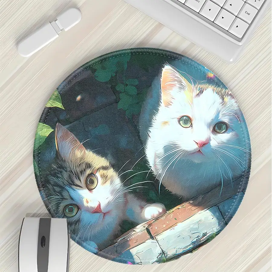 Waterproof 1pc Mouse Pad Keyboard Mouse Pad office Pad Desk accessories Computer Laptop Pad Game Console Pad Looking Up Kitten