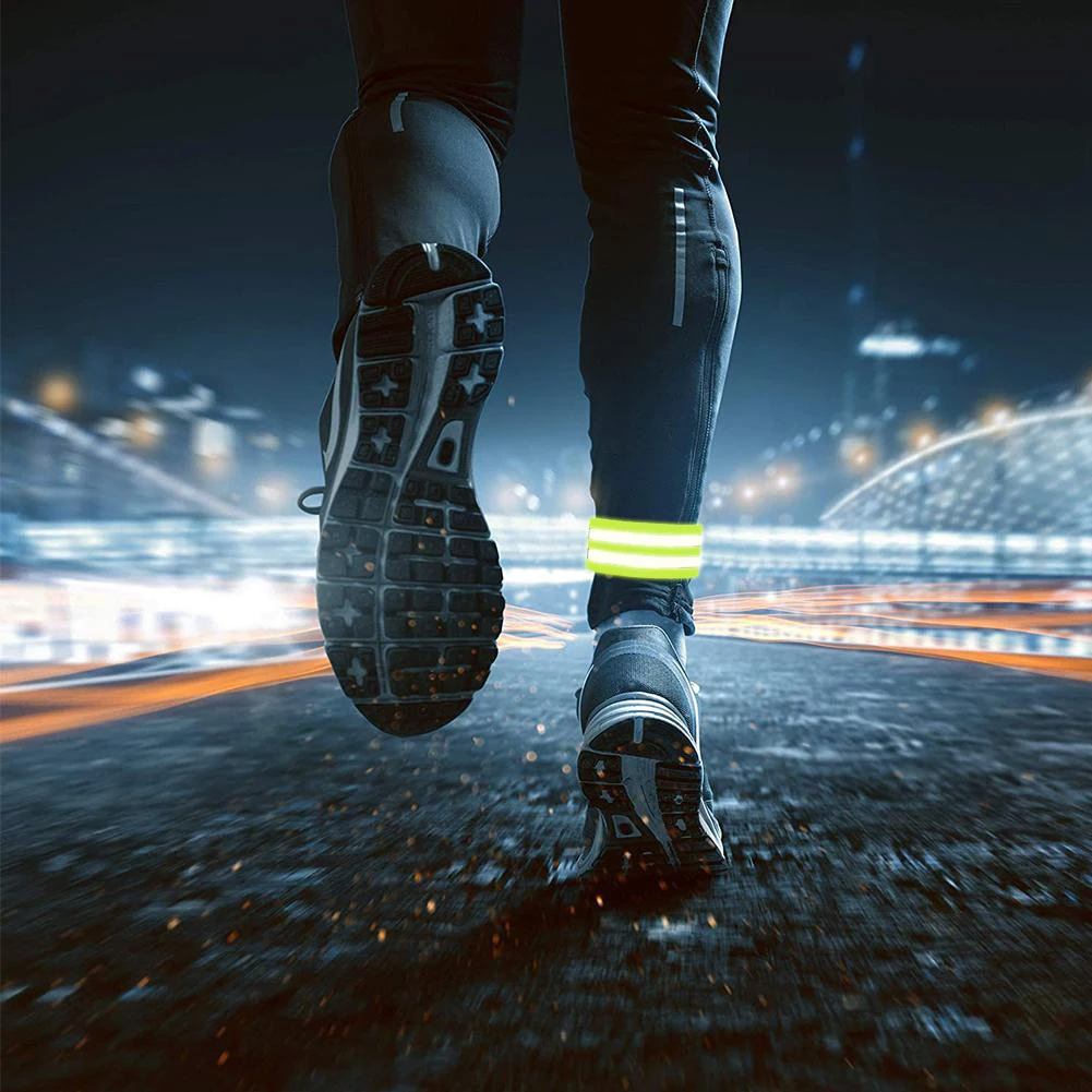 

Reflective Bands Adjustable Arm Wrist Ankle Leg Bands High Visibility Safety Reflective Straps for Night Walking Cycling Running
