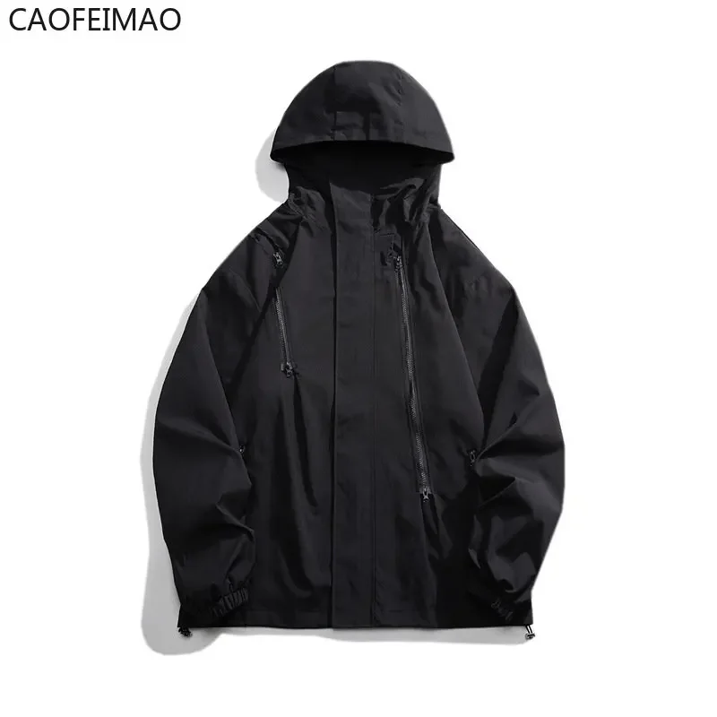 Streetwear  Spring Hooded Casual Jacket For Man Outdoor Coat Windbreak  Men's Jacket Парень в мешковатой куртке. men clothing