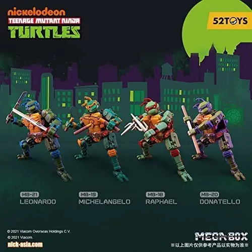 52TOYS BEASTBOX MB-21 Leonardo + MB-20 Donatello+ MB-19 Michelangelo +MB-18 Raphael Action Figure Boy Gifts