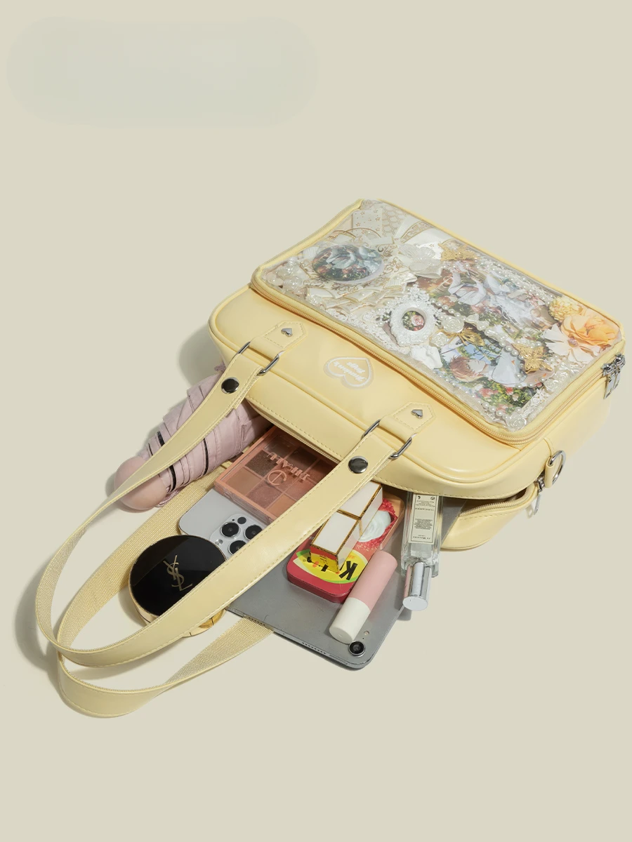 Original cute cream pain bag, Japanese and Korean niche large-capacity commuter bag, shoulder portable messenger bag
