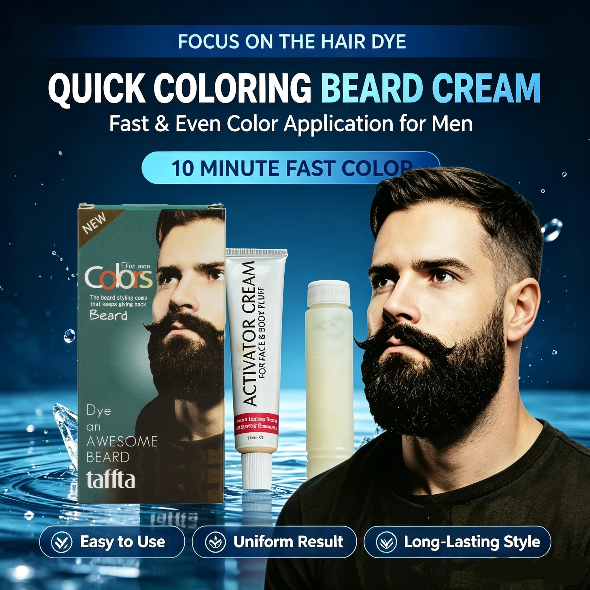 Taffta Taffta Men Beard Dye Cream 30ml Fast Color 100% Natural Dye Wax Black Beard Tint Cream with 1 Pair of Disposable Gloves - Aliexpress Deal