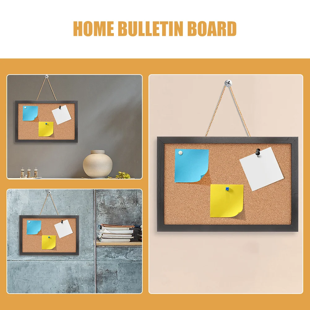 Framed Wood Bulletin Board Hanging Photo Wall Display Decorative Message Board for Office Home Memory Pictures