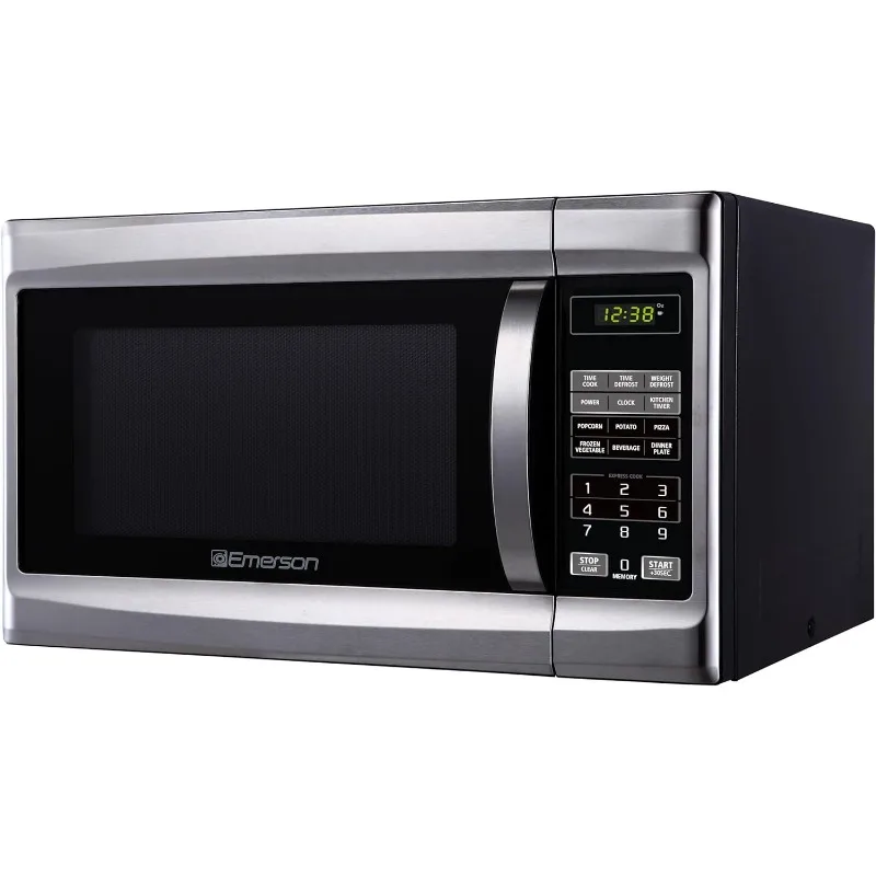 

Emerson MW1338SB Countertop Microwave Oven, 6 Pre-Programmed Settings, Removable Glass Turntable, Child Safety Lock