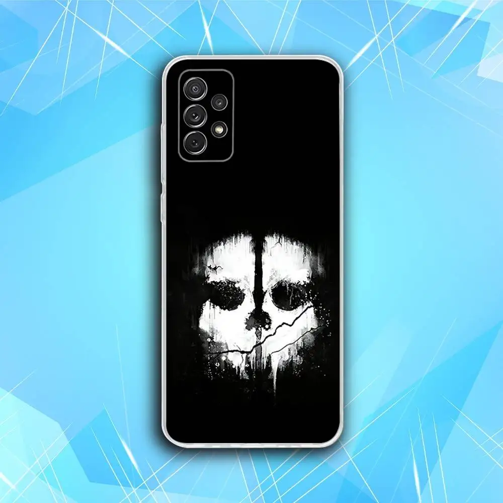 COD Call Of Duty Ghosts حافظة هاتف لهاتف سامسونج S30,23,21,22,20، FE lite، S10،9،8،7 PIus Note20 Ultra Soft Transparent
