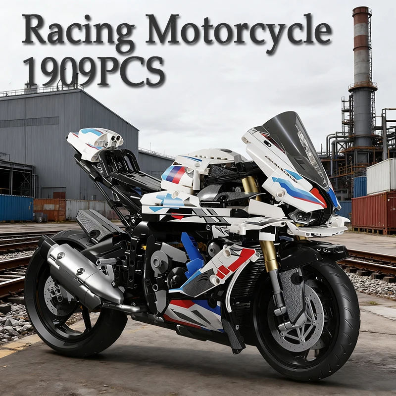 

1909PCS Super Motorcycle Model Building Blocks Toys 1:5 Scale Racing Motorbike Collection Ornaments Ideal Gifts For Kids Boys