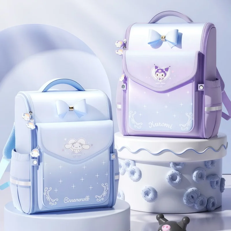 

Sanrio Kuromi My Melody Cinnamoroll Gradient Lightweight Waterproof School Backpack For Daily Students Go To School Use