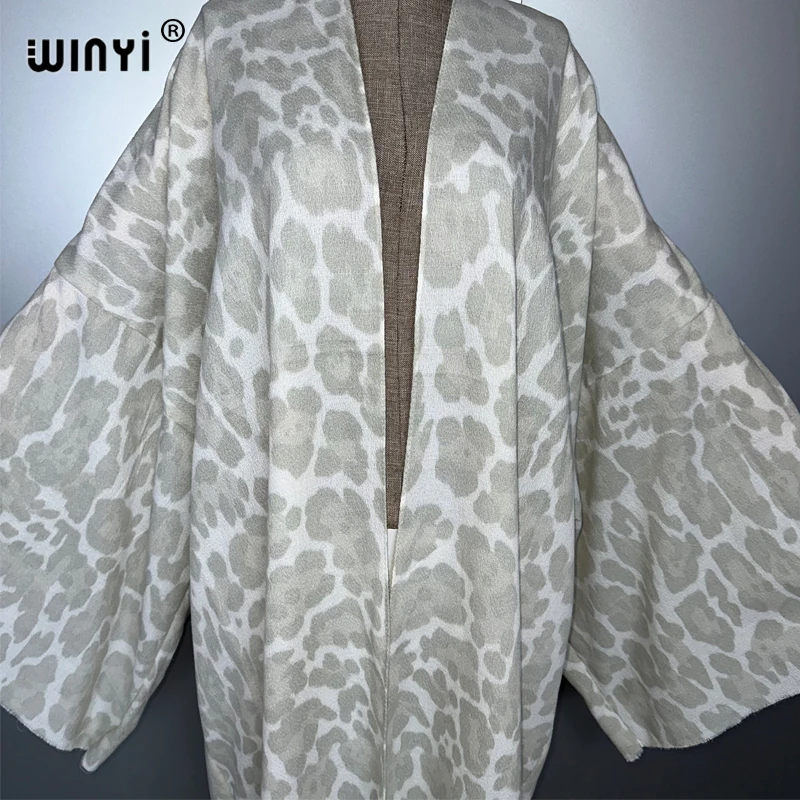 WINYI cardigan leopardato invernale Africa donna calda manica lunga allentata moda cappotto da strada maglione donna kimono femminile lavorato a maglia