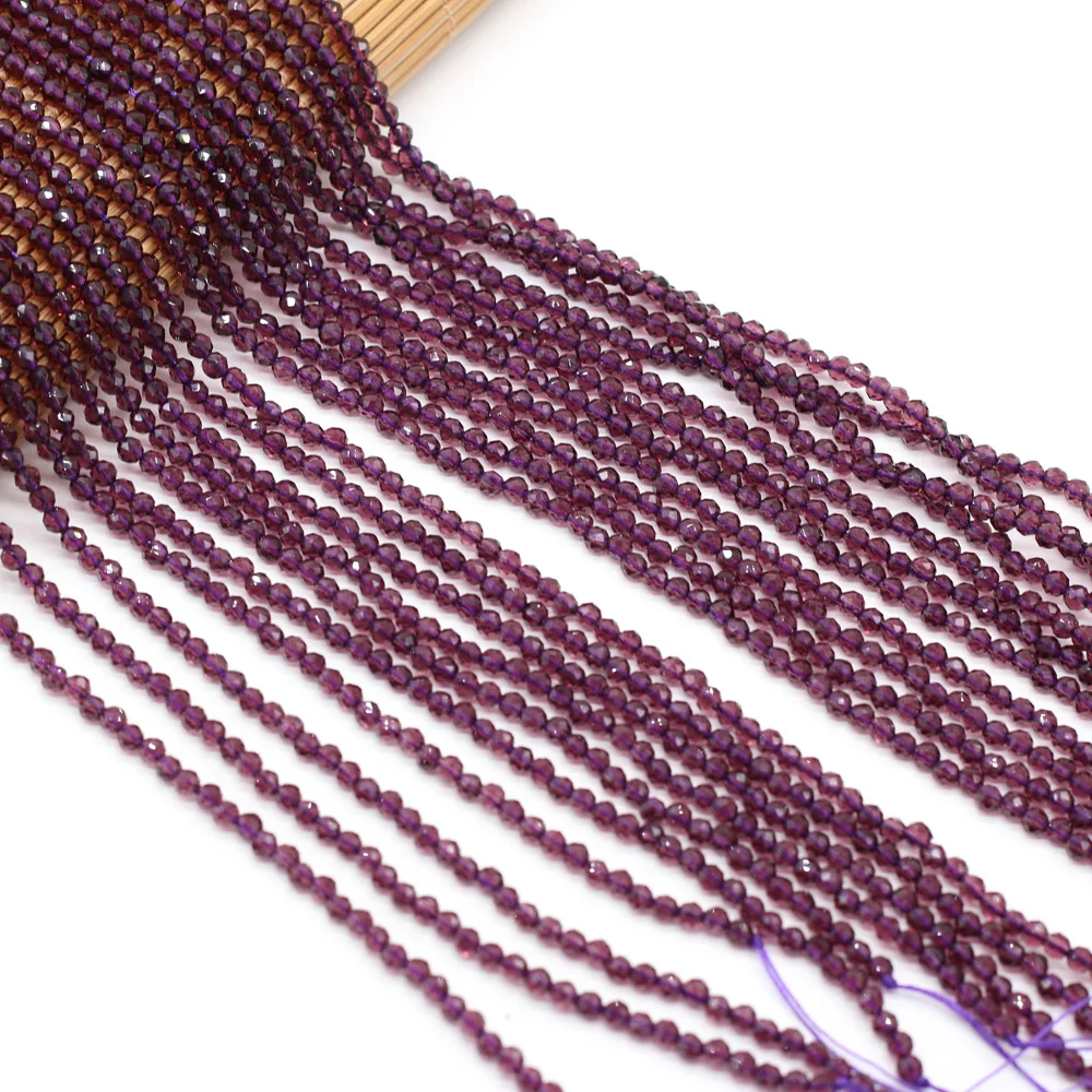 Natural Stone Spinel Purple Round Beads3MM For Jewelry Making DIY Necklace Bracelet Accessories Healing Gemstone Charm Gift 38cm