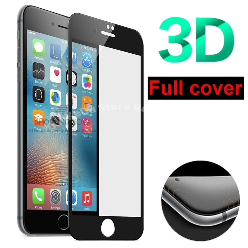 

100pcs DHL 3D Carbon Fiber Round Edge Full Coverage Phone Tempered Glass For iphone 7 6 6S Plus iphone7 6 Screen Protector Film