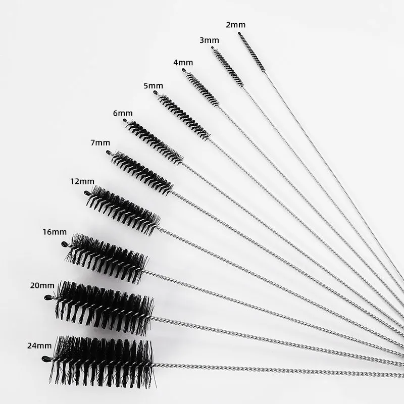 10pcs Stainless Steel Nylon Cleaning Brush For Weed Pipe  Hookah Smoking Pipe Cleaner  Tobacco Accessory