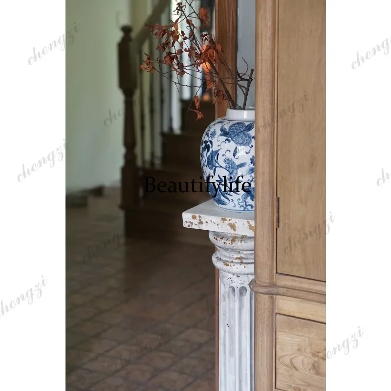 NQ52 Retro old rust Roman columns, columns, balconies and courtyards to increase the sense of high and low dislocation ornaments