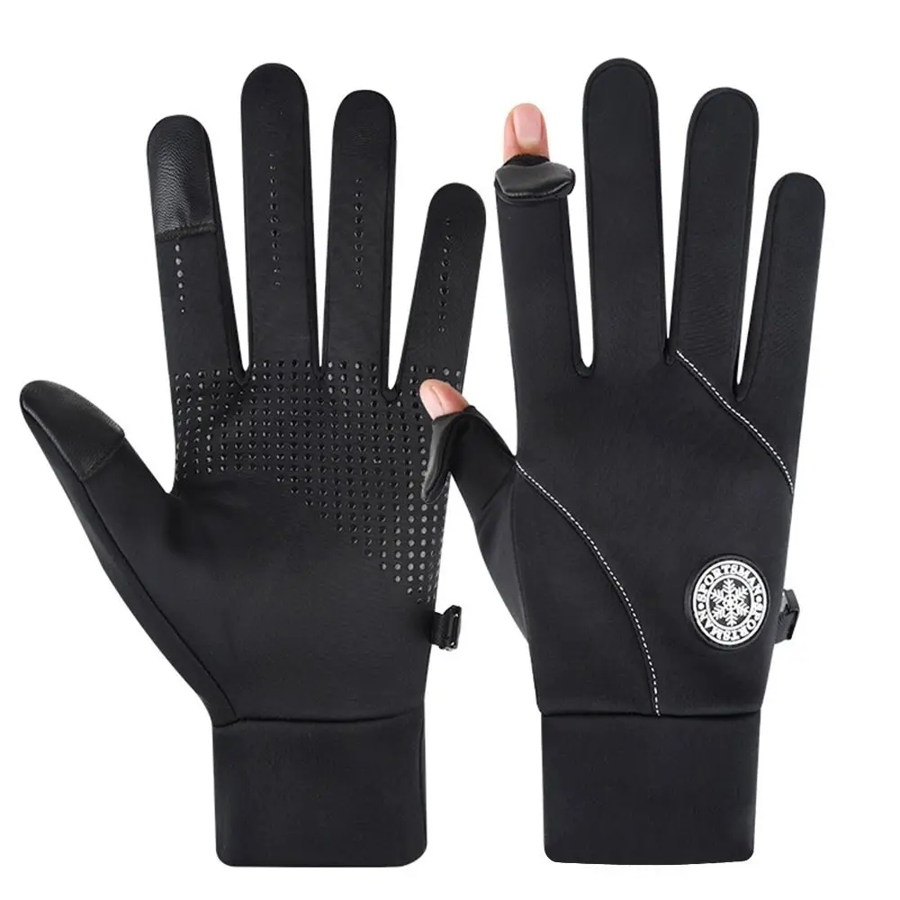 

1 пара водонепроницаемых перчаток унисекс с длинными пальцами, теплые многофункциональные велосипедные перчатки, противоскользящие откидные перчатки с сенсорным экраном, зимние