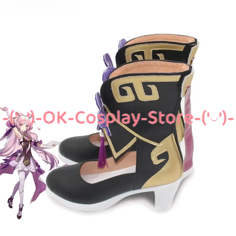 Fu Xuan Cosplay Shoes Game Honkai Star Rail Fuxuan Cosplay Prop PU Leather Shoes Halloween Party Boots Custom Made