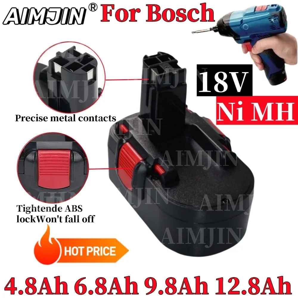 

For Bosch 18V 4800mAh/6800mAh/9800mAh/12800mAh Ni-MH Rechargeable Power Tools Battery BAT181 BAT043 BAT045 BAT046 BAT049 BAT120