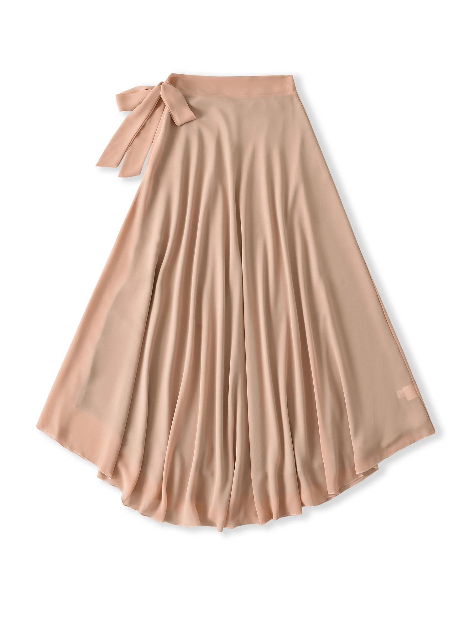 

Retro Bow Tie High Waist A-Line Long Skirt Women's Slimming Versatile f-length Polyester Fiber Daily Wear Autumn Season