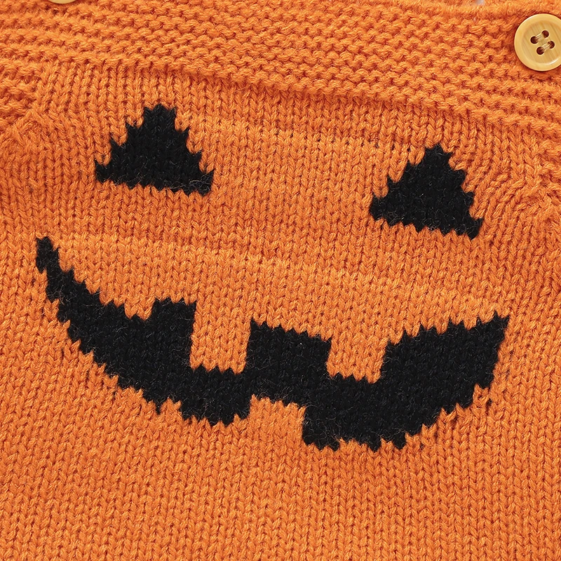 Baby Halloween Clothes Autumn Winter Casual Outwear Newborn Boys Girls Pumpkin Knitted Infant Kids Unisex Onesie Toddler Outfits