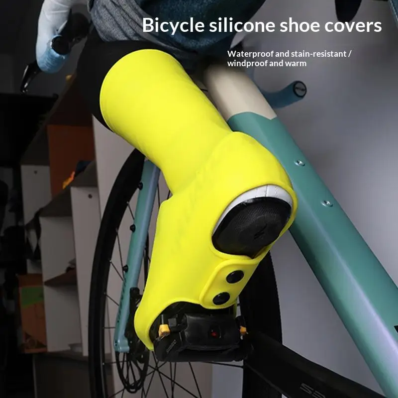 

^New 1Pair Waterproof Cycling Shoes Cover High Elastic Silicone Road Bicycle Cleats Shoes Cover Shoes Protective Cover