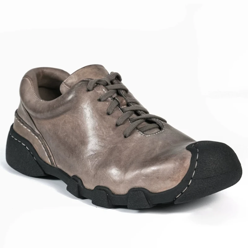 Business Leisure Outdoor Sports Shoes Men's Hand-sewn Washed Horse Skin Retro Thick Soled Travel Shoes Work Horse Leather Shoes