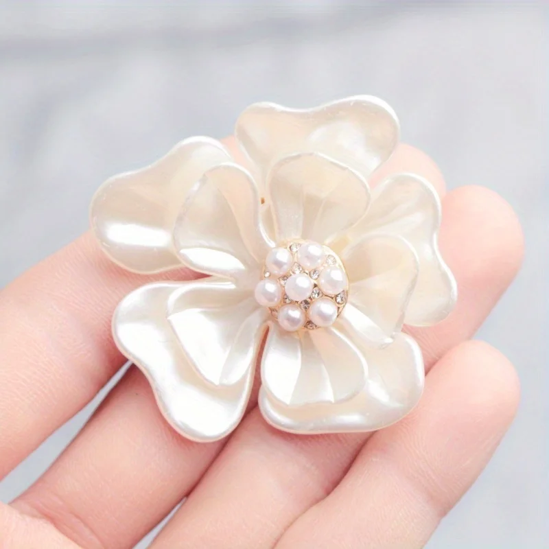 Fashion Elegant Design Corsage Pearl Temperament Flower Brooch Women\'s Dress Suit Accessories