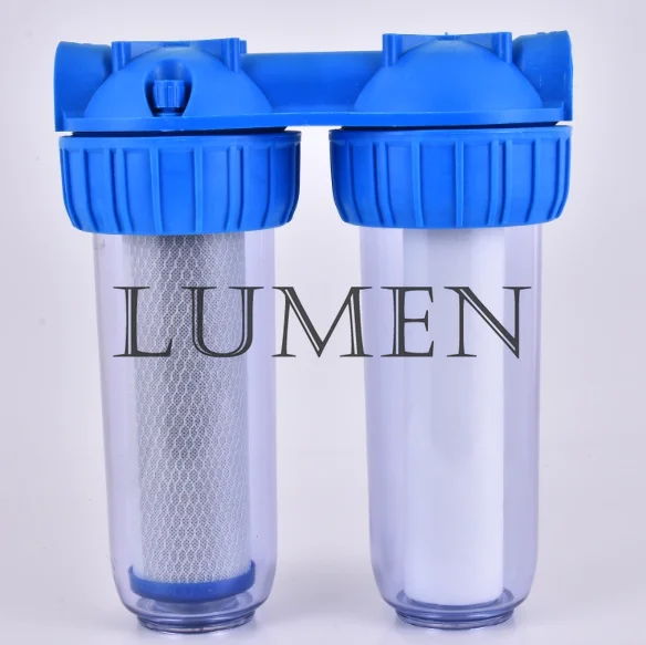 1Set 10inch Two Stage Filter Bottle Washable Filter Element Household Kitchen Tap Water Pipeline Filter Water Purifier