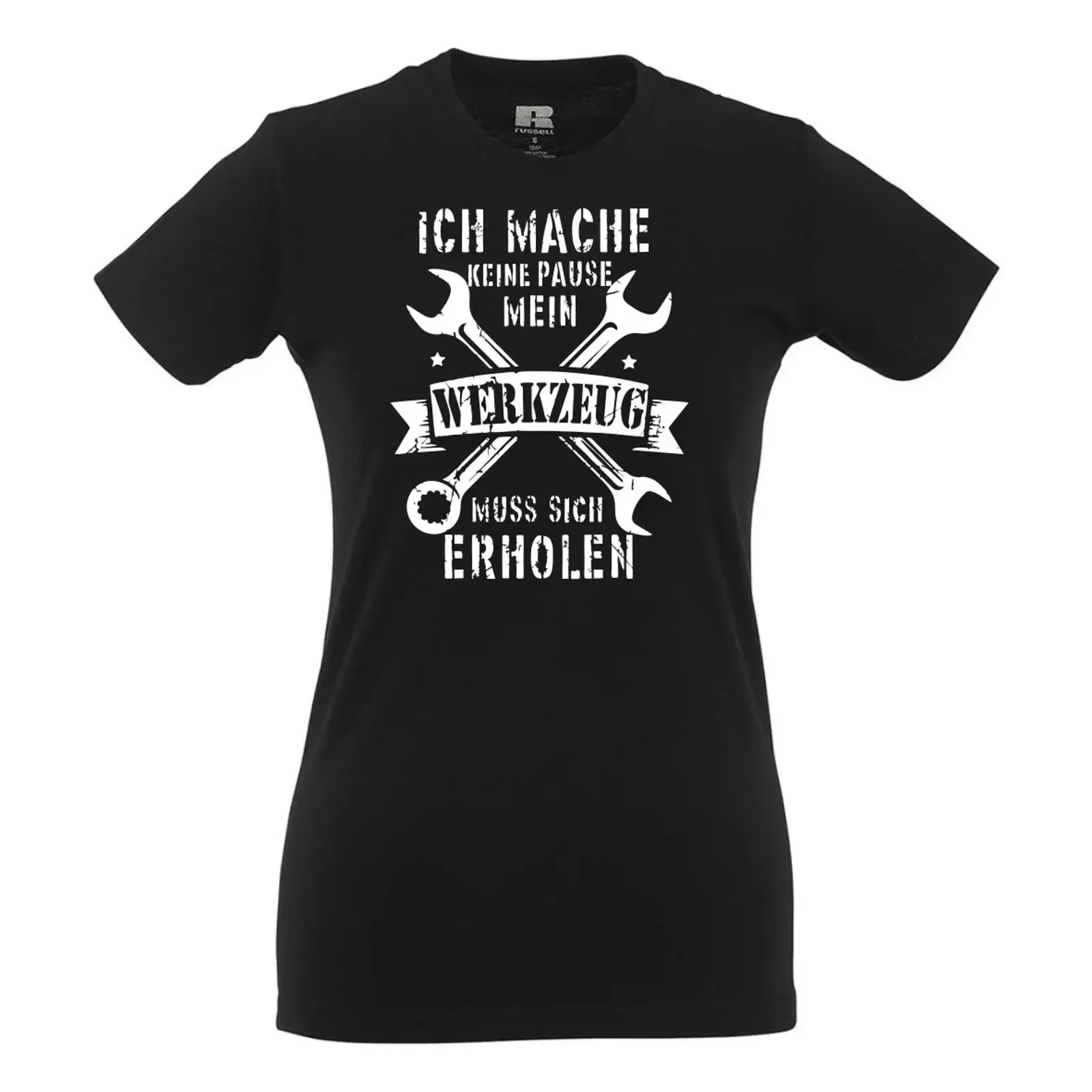 Handwerker Machen Keine Pause das Werkzeug muss Sich erholen I Girlie T-Shirt Vintage Washed Streetwear Soft Stylish Casual