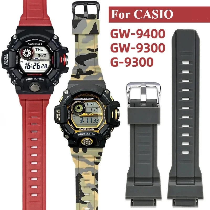 TPU Watch Strap Band for CASIO GW-9400 GW-9300 G-9300 Rangeman Watchbands Waterproof Bracelet Men Sport Wirstband Camouflage