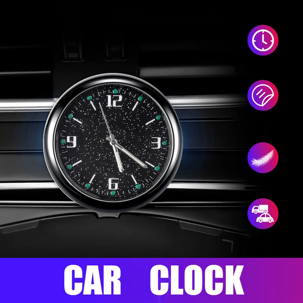 

Luminous Car Clock Stick Type Digital Watch Diamond Quartz Clock Auto Parts Good Looking Mini Car Air Conditioner Vest Clock