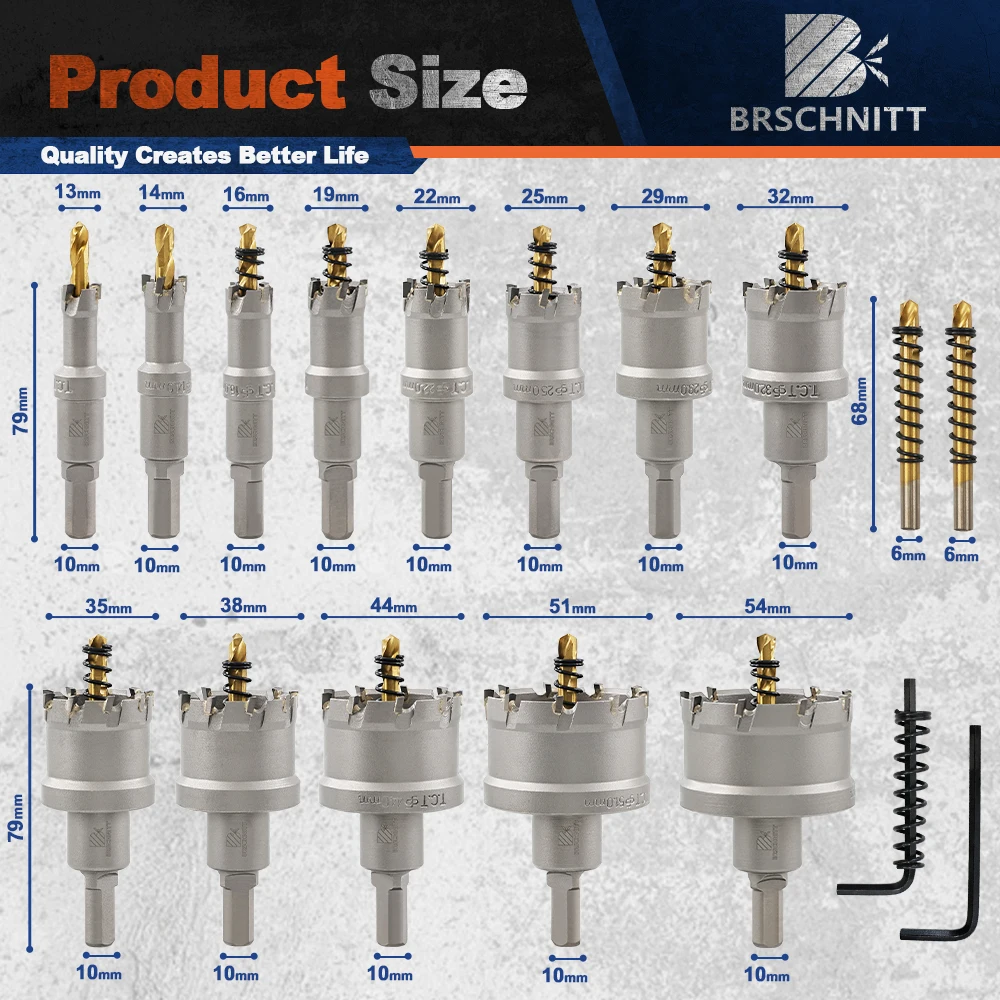 20pcs Hole Saw Drill Bit Alloy Carbide Cobalt Steel Cutter Stainless Steel Copper Steel Plate Metal Drill Bit Metal Drill bit