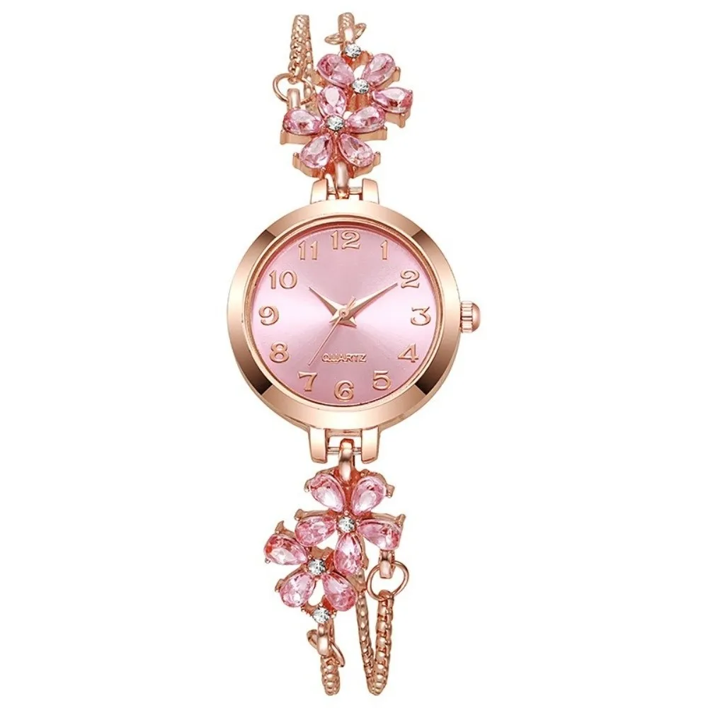 Adjustable Women's Quartz Watch Waterproof Quartz Movement Luxury Wrist Watch Violet Crystal Diamond Inlaid Bracelet Watch