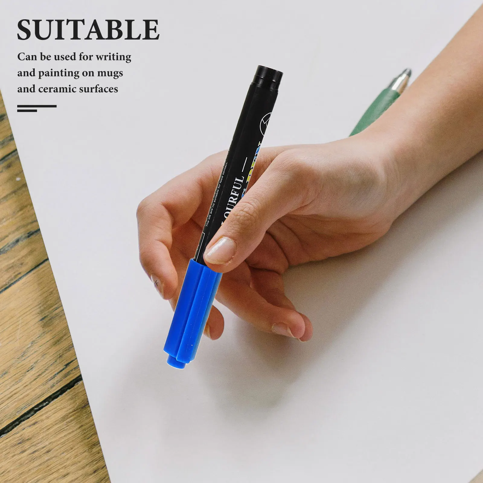 1 مجموعة علامات اللوحة السيراميك طرف ناعم 12 ألوان نابضة بالحياة للزجاج الخزف DIY رسم أقلام الطلاء غرامة تلميح السلس