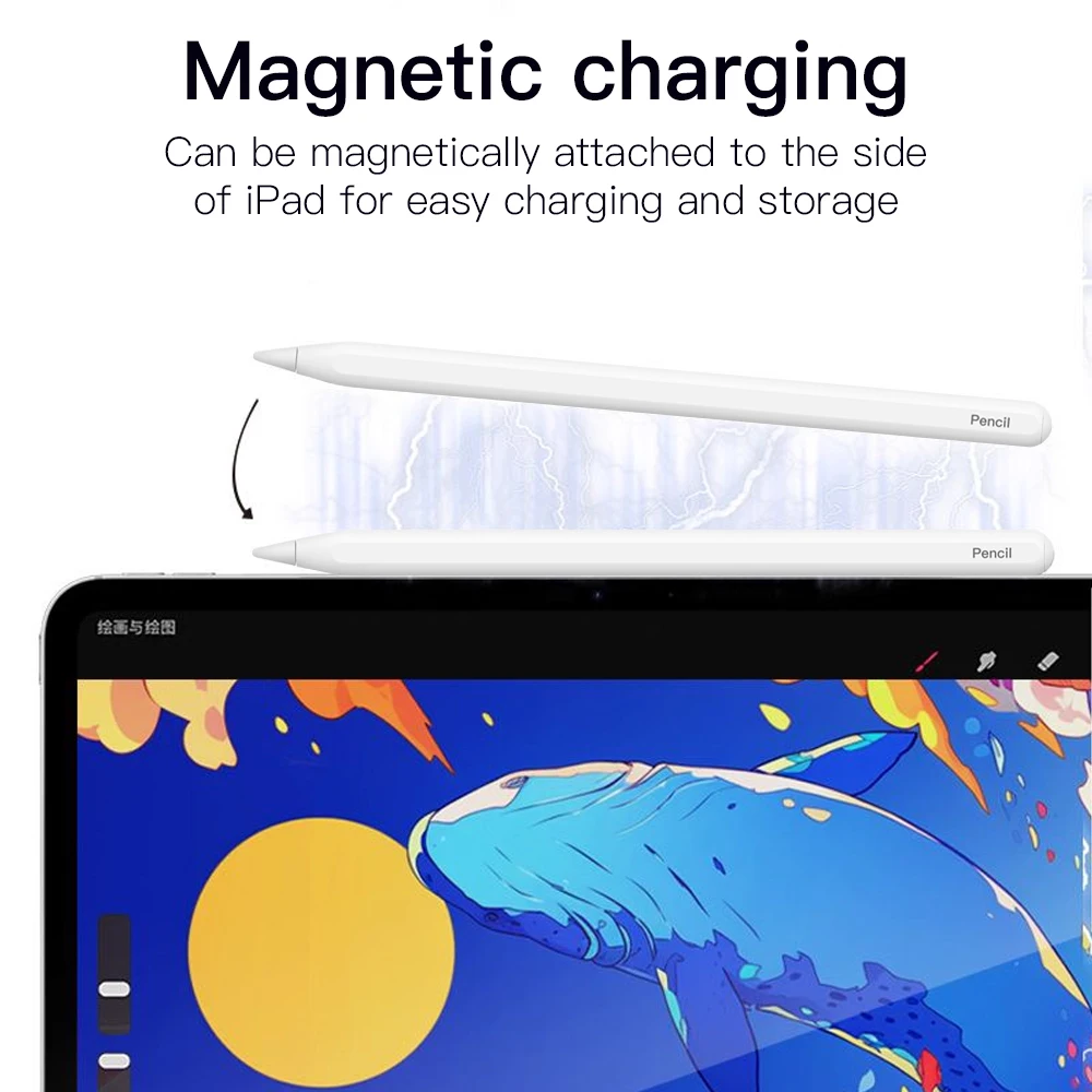 قلم ستايلس 2025 لقلم أبل 2 شحن لاسلكي لجهاز iPad Air 4 5 Pro 11 12.9 Mini 6 iPad Pen رفض اليد ملحقات iPad #2