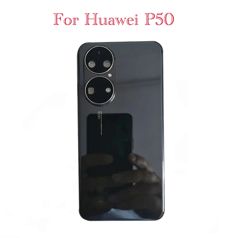 NEW For Huawei P50 Back Battery Cover Glass Housing Case Door Rear With Frame Camera Lens With sticker Replacement