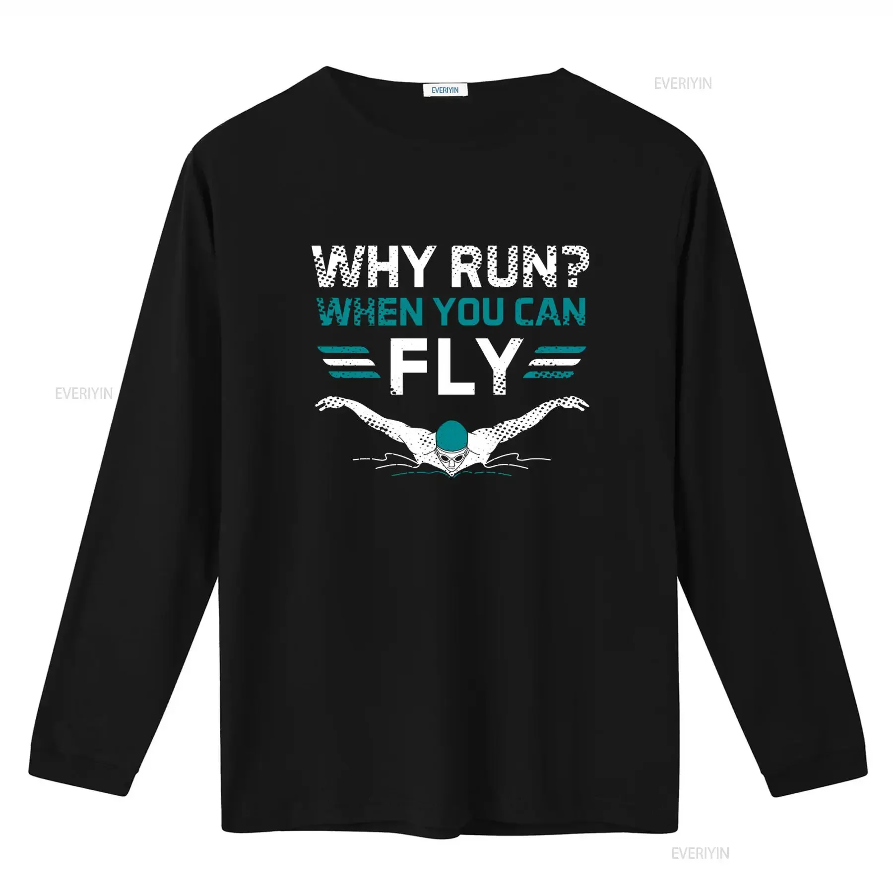 Why Run When You Can Fly Swimming T Shirt for Kids Swimmer Swim Instructor Funny Fans Teacher Training Athletes Birthday