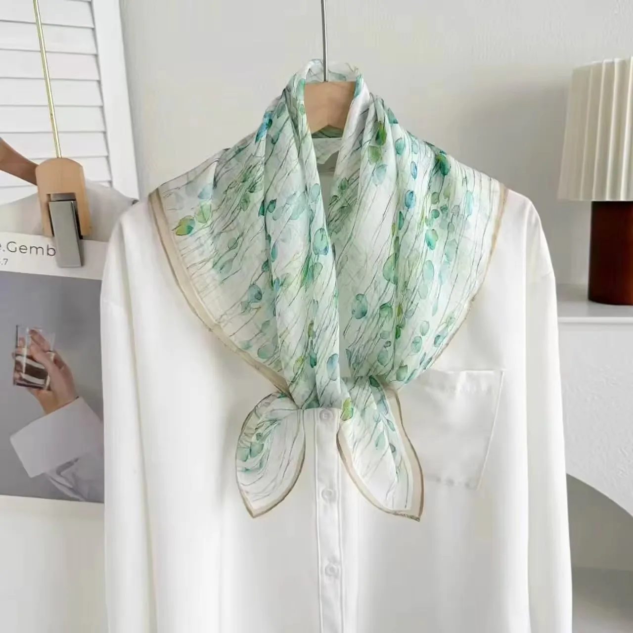 

New 100% Natural Silk Square Scarf Spring and summer floral Scarves Shawls Wraps Pashmina Fashion Summer Hijab Bandana Kerchief