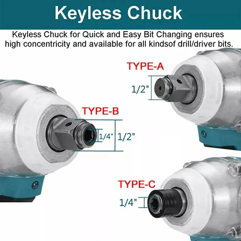 Imagem -03 - Kamolee-chave de Impacto Elétrica Brushless de Alto Torque Ferramentas Elétricas Compatível com a Bateria Makita 18v 520n.m e 4