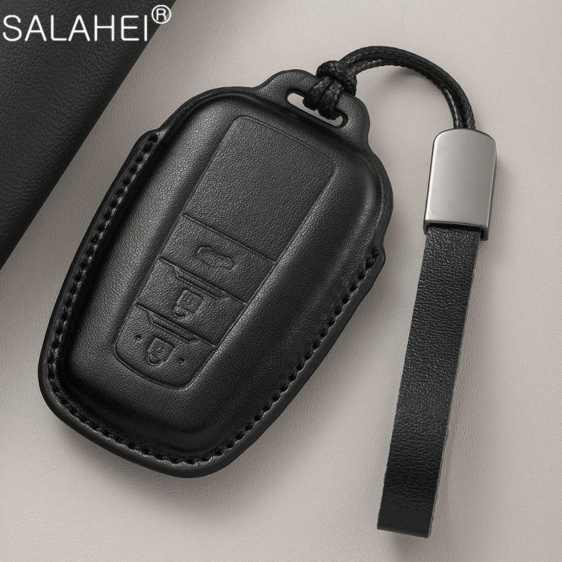 

Leather Car Key Case Cover Shell For Toyota Prius Camry Corolla C-HR CHR RAV4 Prado Izoa Levin Avalon 2018 2019 2020 Accessories