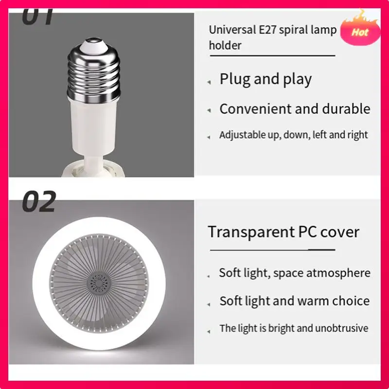 

ABYP 2 шт. Потолочные вентиляторы с дистанционным управлением и легкой лампой Вентилятор E27 Основание преобразователя Умные бесшумные потолочные вентиляторы, C Простота в использовании