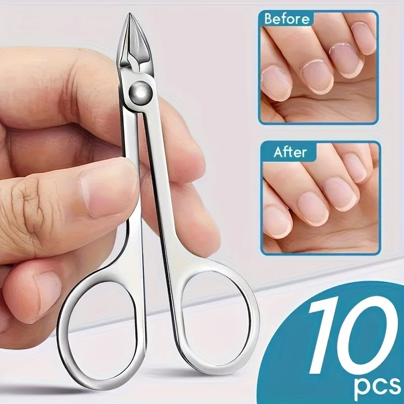 Tijeras para cutículas de precisión, 1/2/5 unidades, para eliminación de uñas y color rubio claro muerto, cuchillas afiladas de acero inoxidable de 5mm,