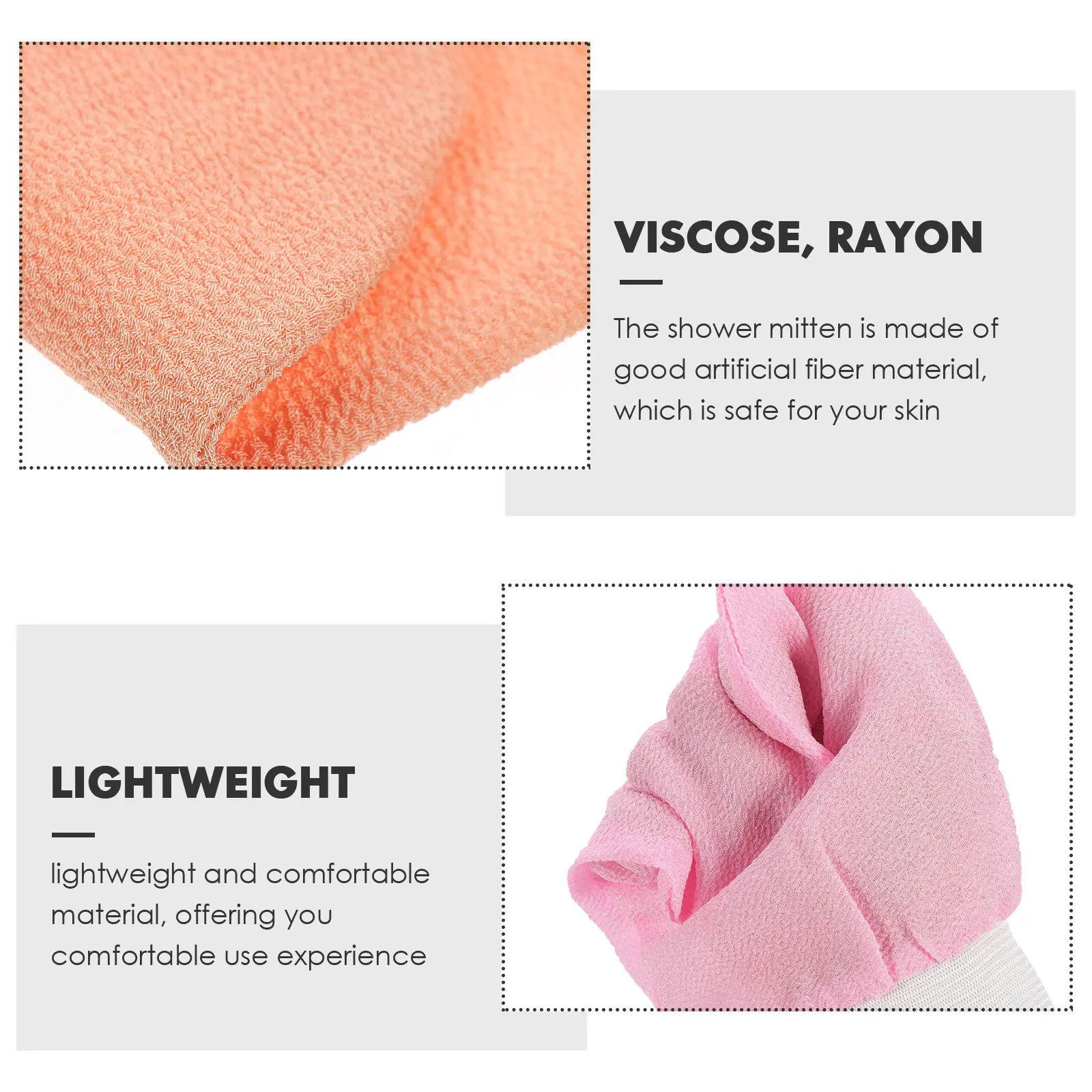 

2Pcs Skin-Friendly Shower Mittens Bath Gloves Exfoliating Scrubbing Gloves Soft Reusable Shower Supplies for Full Body Cleaning