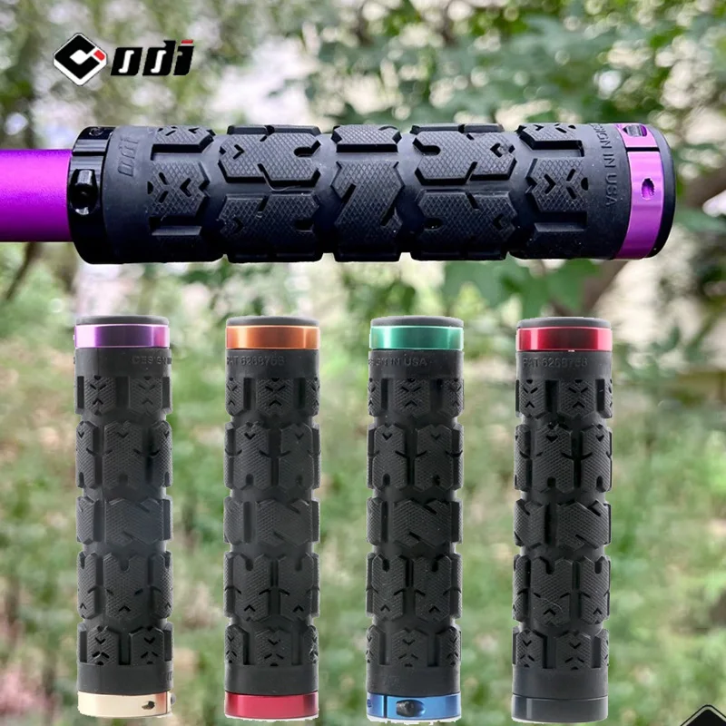 

ODI Grips Aluminum Alloy Lock Ring Bicycle Handlebar Grips Ergonomic Mountain Bike Grip Universal Bike Handle for MTB AM DH BMX