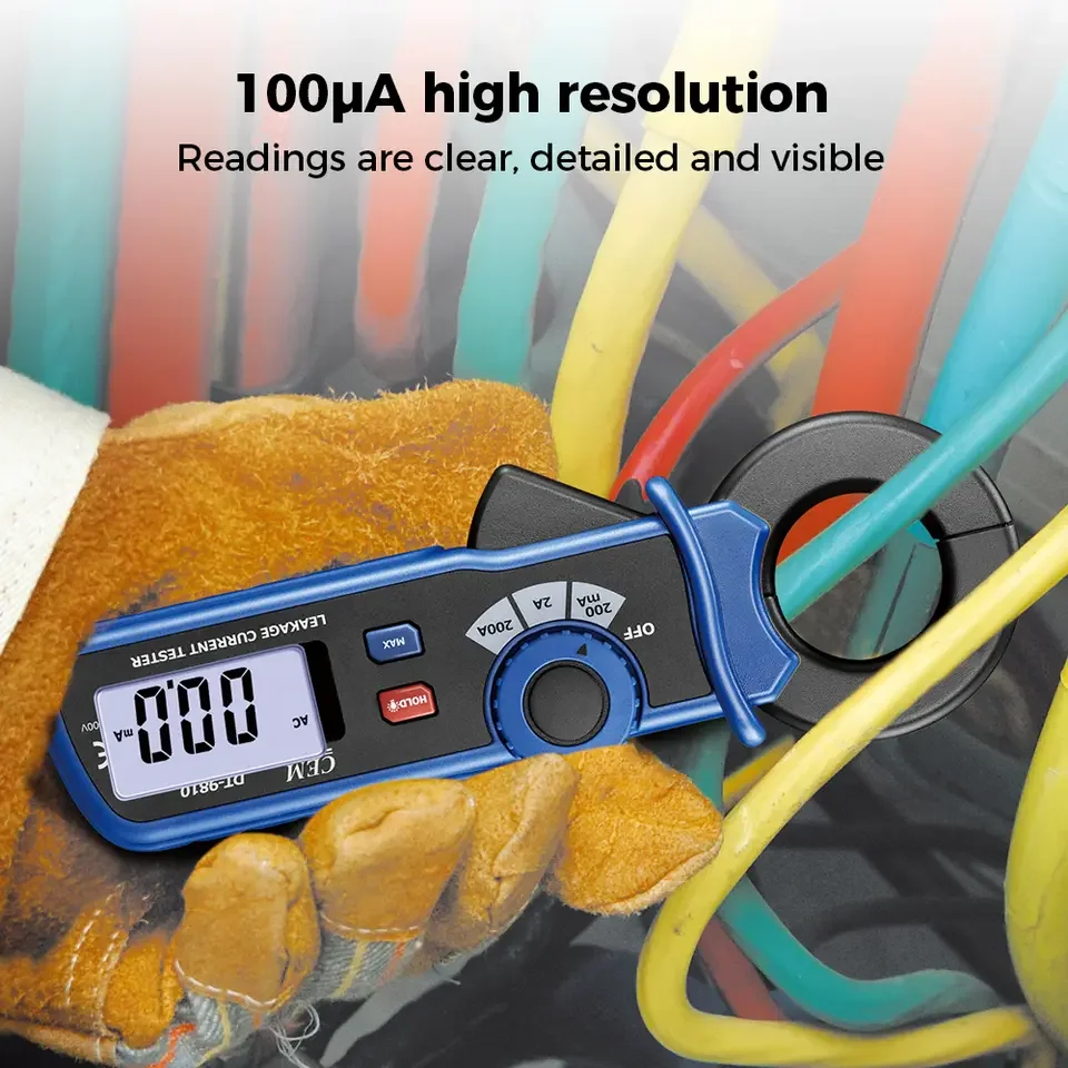 AC Leakage Current Tester 100uA High Resolution Clamp Meter Tester