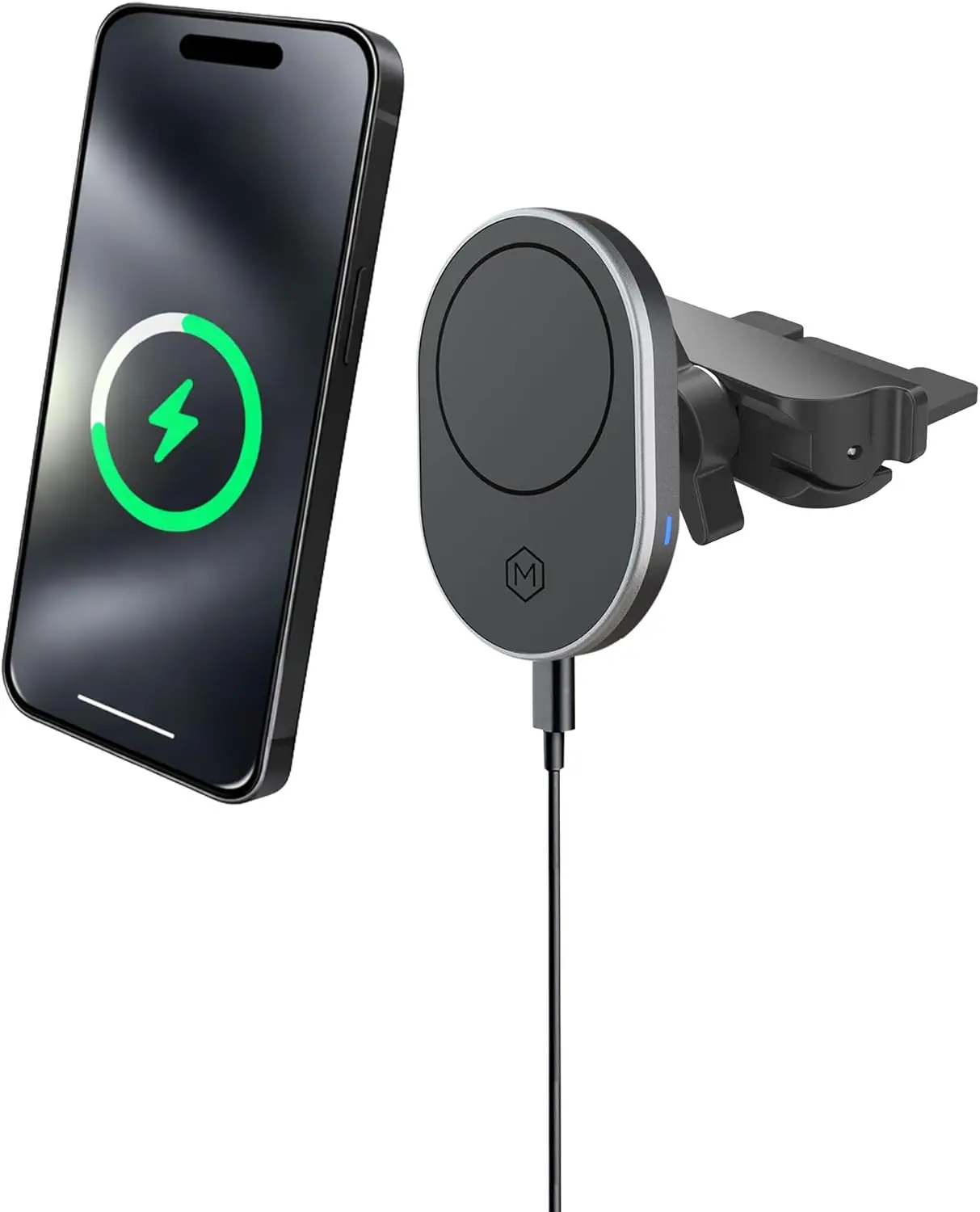 

Magnetic CD Slot Car Mount Wireless Charger, Fast Charging, 360 Rotation, Compatible with iPhone and Galaxy Phones