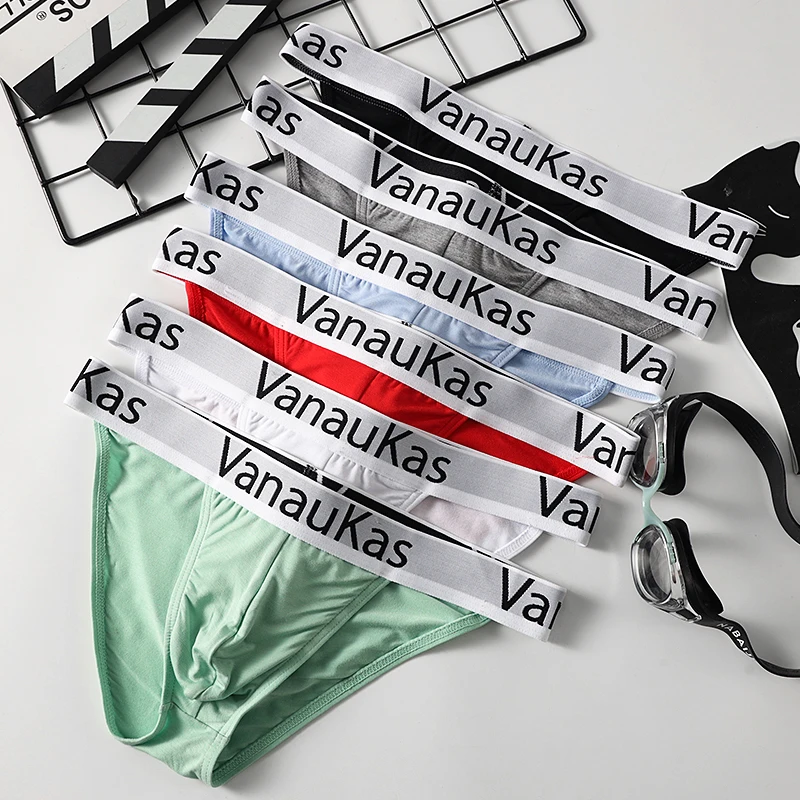 New Men's Underwear Briefs High-Cut Small Triangle Underpants Sexy Low-Rise Hollow Out Cotton Panties with Elastic Waistband