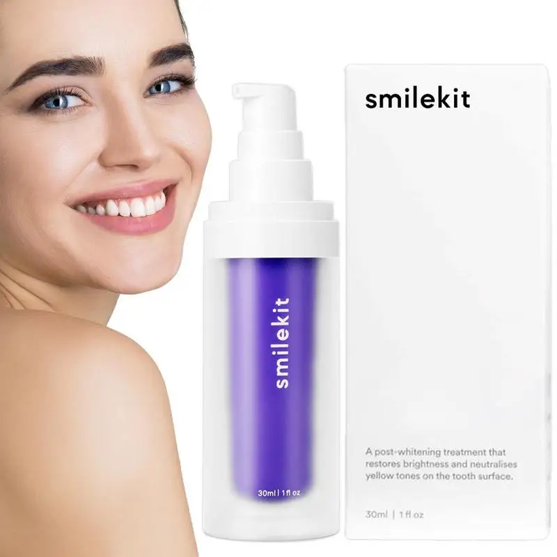 30ml Purple Tooth Cleaning Mousse Tooth Whitening Toothpaste Clean Teeth Fresh Breath Toothpaste To Correct Yellow Teeth Product