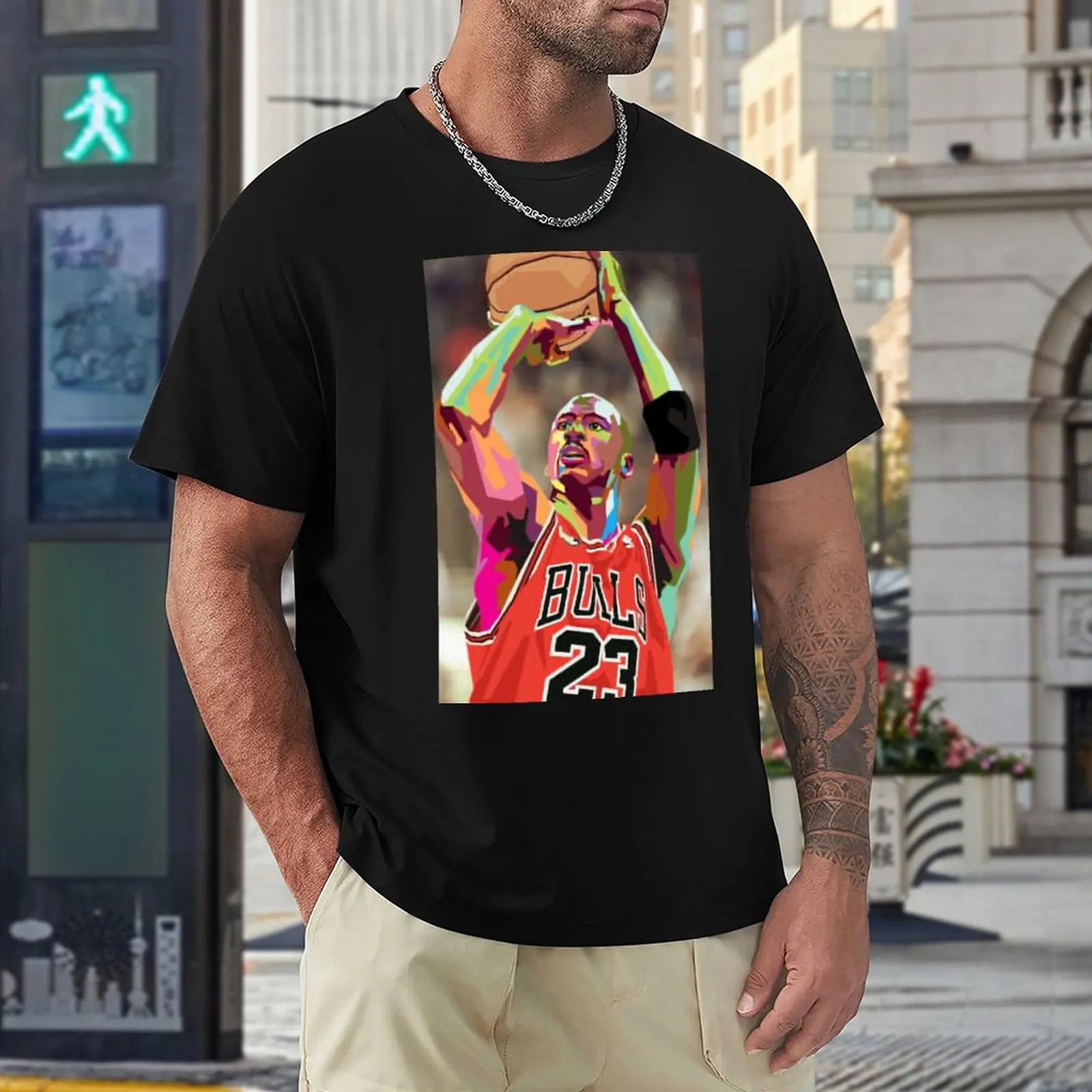 T-shirts Flying Michaeler And Jordans Chicago 23 Basketball Stars Bulls 36 Cute Movement Activity Competition Eur Size High Qual